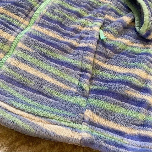 The North Face Osolita Zip Up Fleece Jacket Sweater Grapemist Blue Wavy Stripe:L - Picture 2 of 13